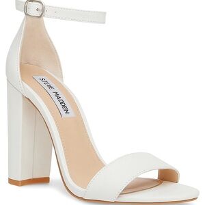 Steve‎ Madden Carrson White Leather Block Heel Sandals – Size 8.5M